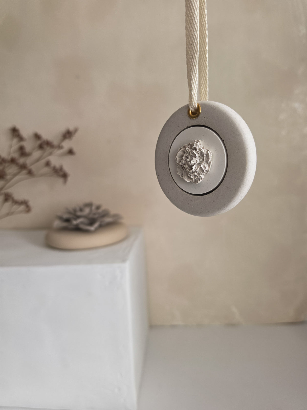 Peony Relief — Hanging Stone Diffuser