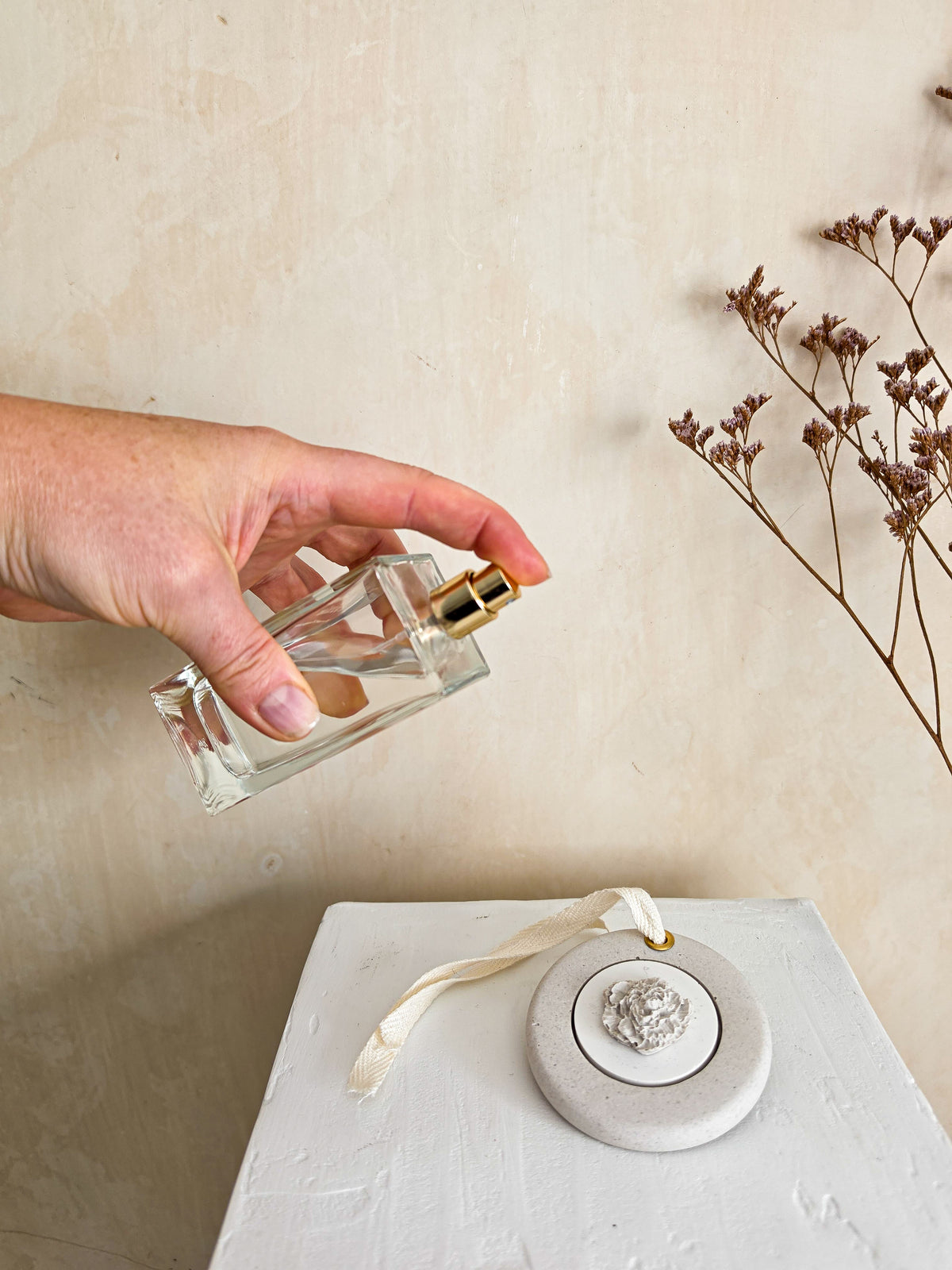 Peony Relief — Hanging Stone Diffuser